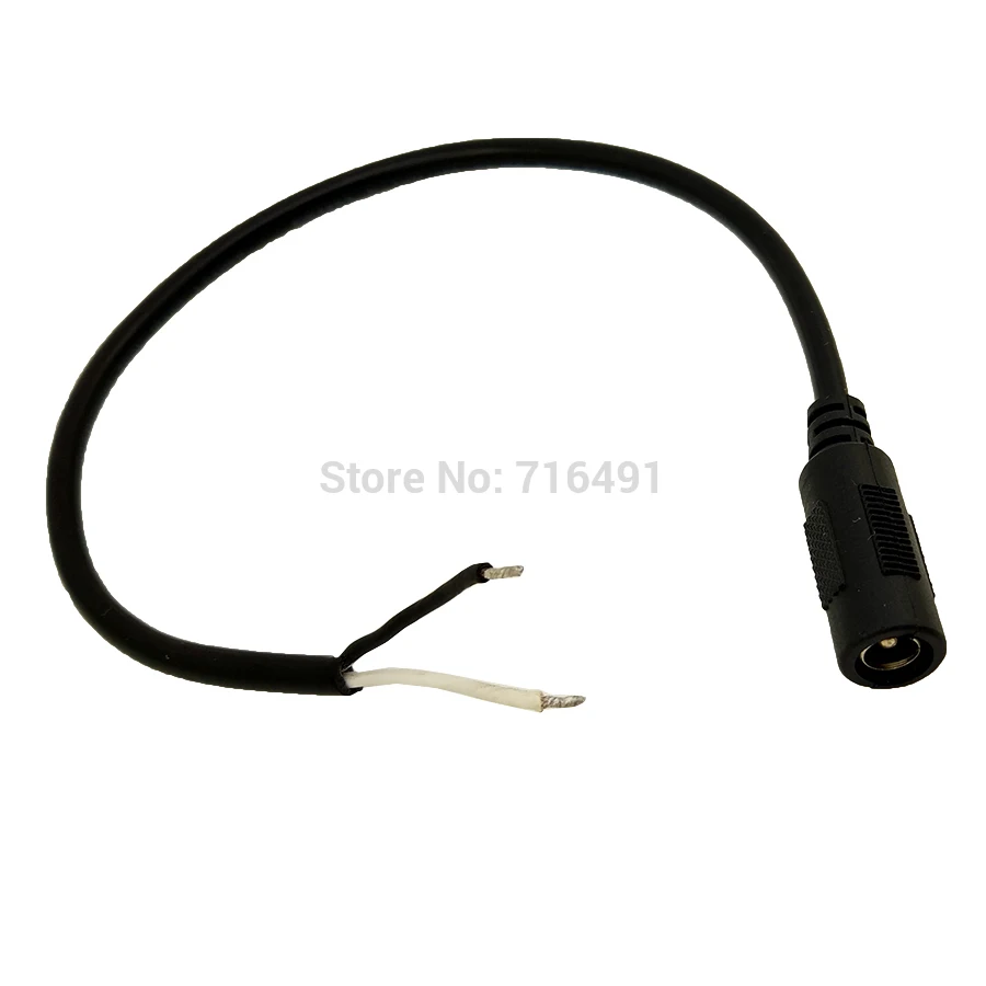 Изготовленный На Заказ кабель 500 шт 12V 5 5mm x 2 DC Power Female Plug Jack адаптер с кабелем шнура