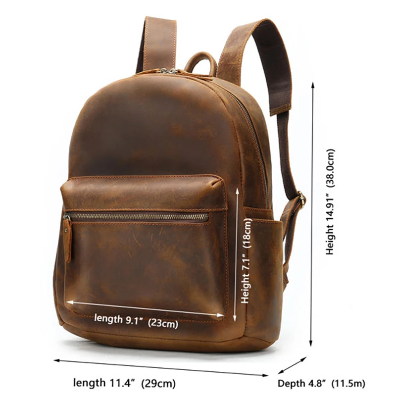 MVA Мужской Рюкзак Винтажный из натуральной кожи мужской рюкзак для ноутбука