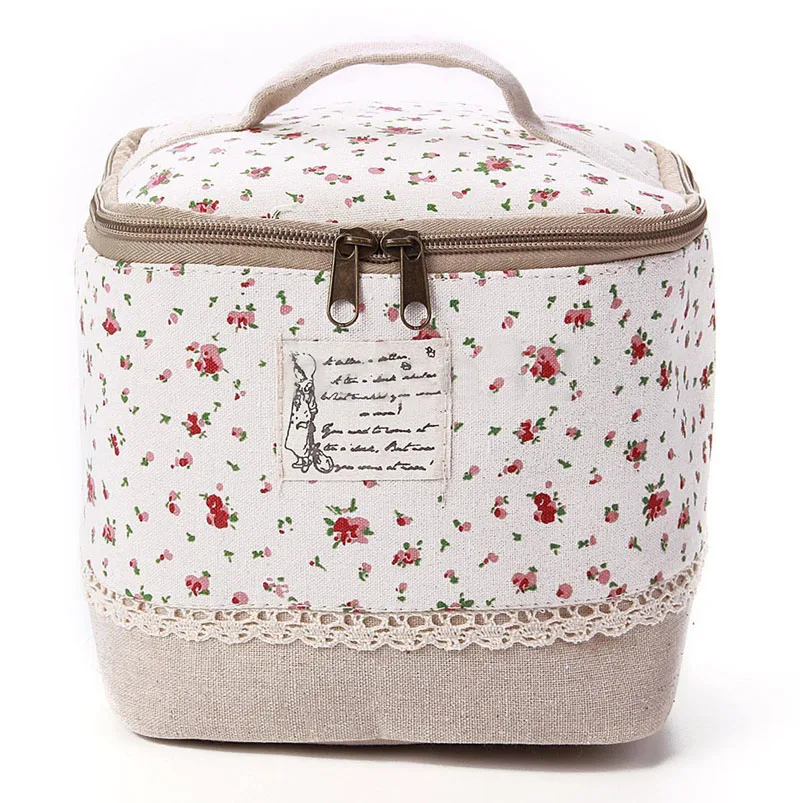 Rose Red Многофункциональная льняная косметичка для путешествий, косметичка, органайзер для хранения туалетных принадлежностей, чехол - Цвет: Rose Red