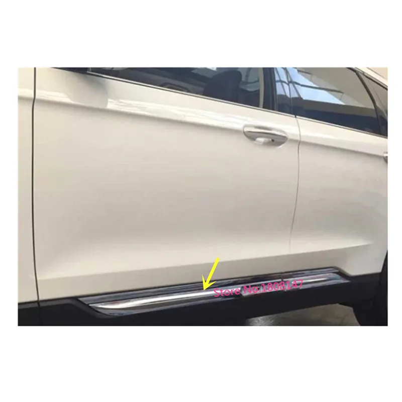 

Hot Sale Car ABS Chrome Body Side Door Trim Strip Molding Stream Panel Bumper Hoods Moulding 4pcs For Ford EDGE 2015 2016 2017