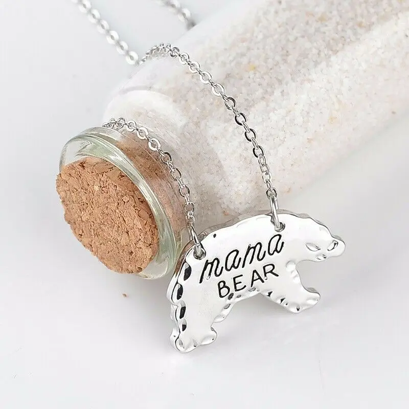 Mama Bear кулон мемориальное ожерелье цепочка ручная печать ювелирное изделие День