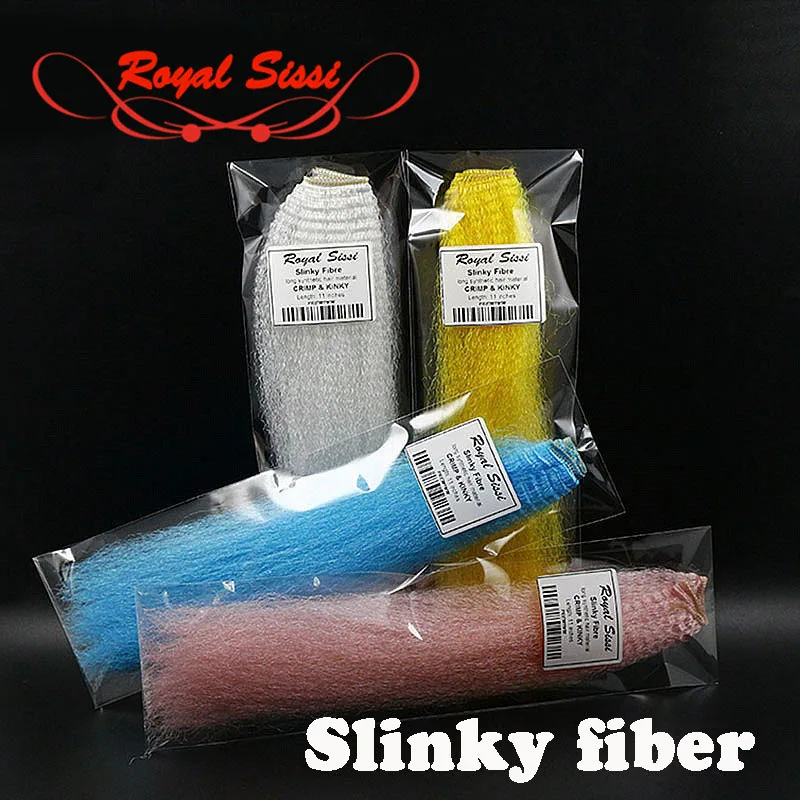 S Fly Tying Slinky Fiber Kinky Clouser Minnow Fibers Long Corrugated Synthetic Hair Streamers Fly Tying Material