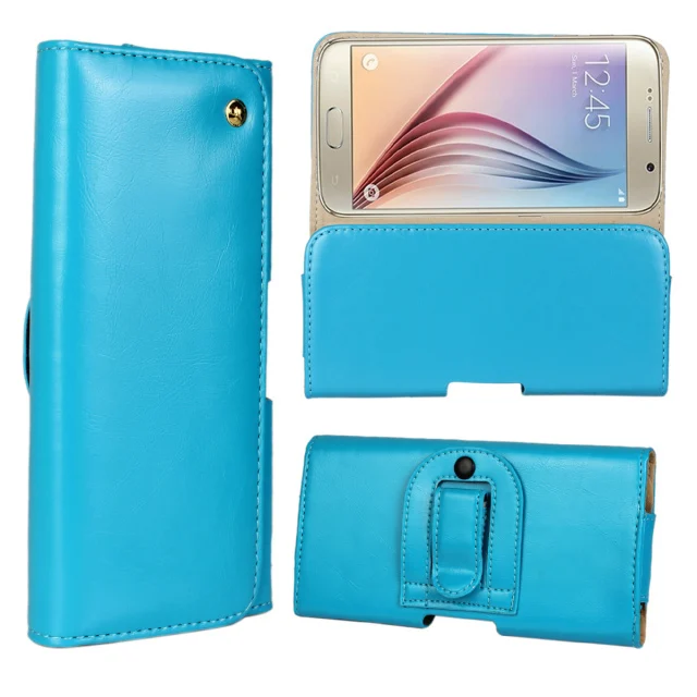 Роскошный Горизонтальный чехол из натуральной кожи для S6 футляр переноски ремня