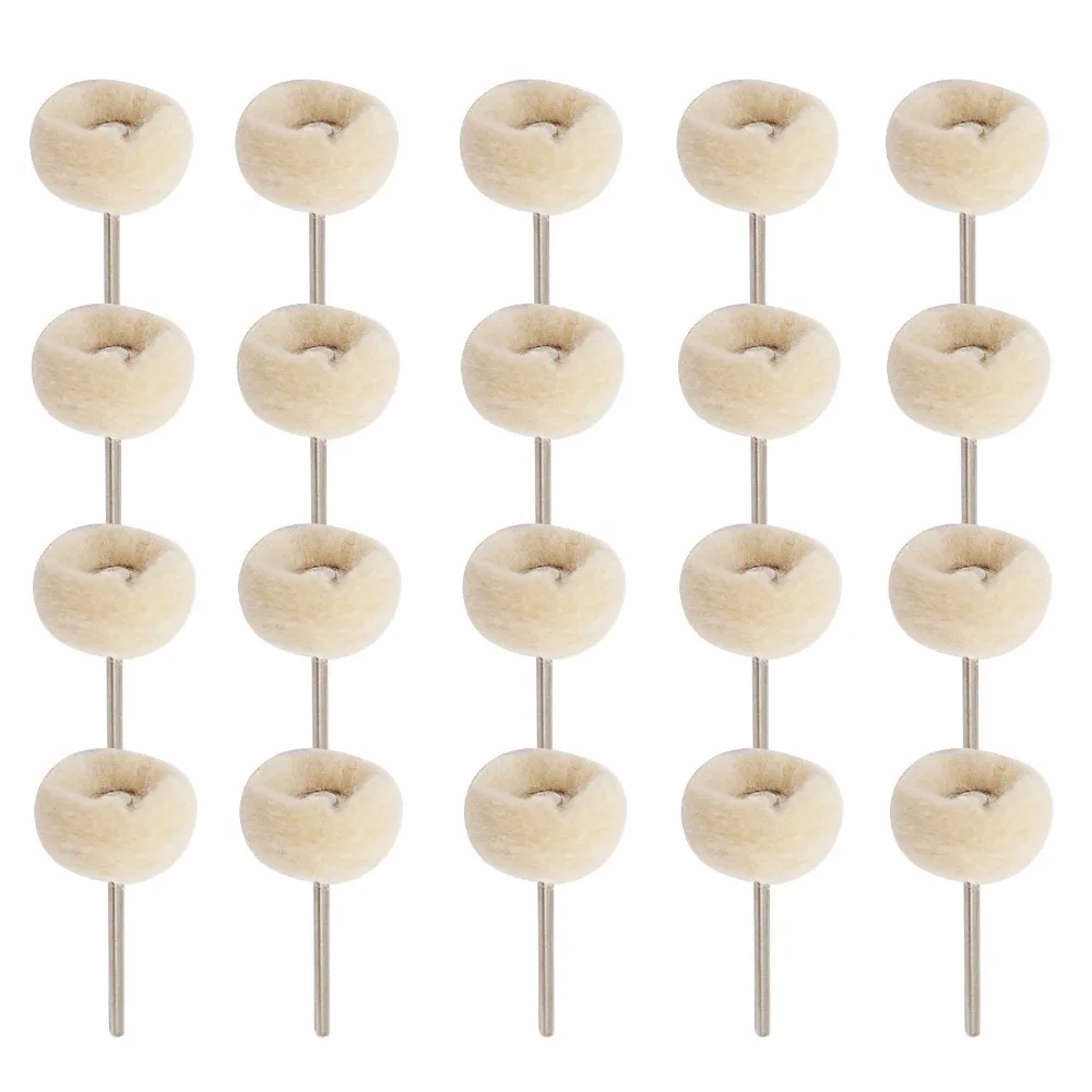 Mounted Cotton Soft Fine 3/32 Shank Polishing Buff Wheel 2.35 mm for Dremel Rotary Tools Pack of 20 Pcs | Украшения и аксессуары