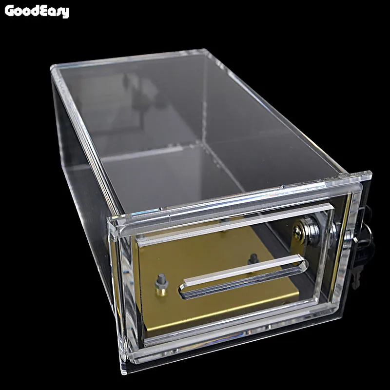 Прозрачная акриловая безопасная коробка для покерных чипов двойная защита