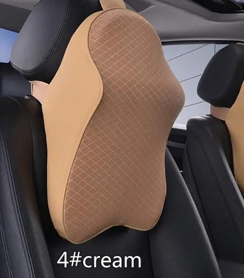 4 cream Автомобильная подушка для сиденья, подголовник, подушка для шеи, универсальная, подходит для внедорожников, седанов, переднее/заднее сиденье, автозапчасти, космическая память, foamWh - Цвет: 4 cream