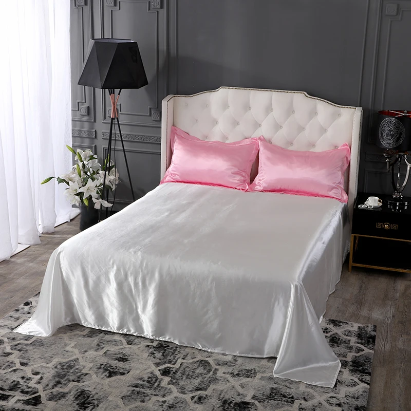Паркшин розовый пододеяльник набор белое покрывало двойная королева атласный