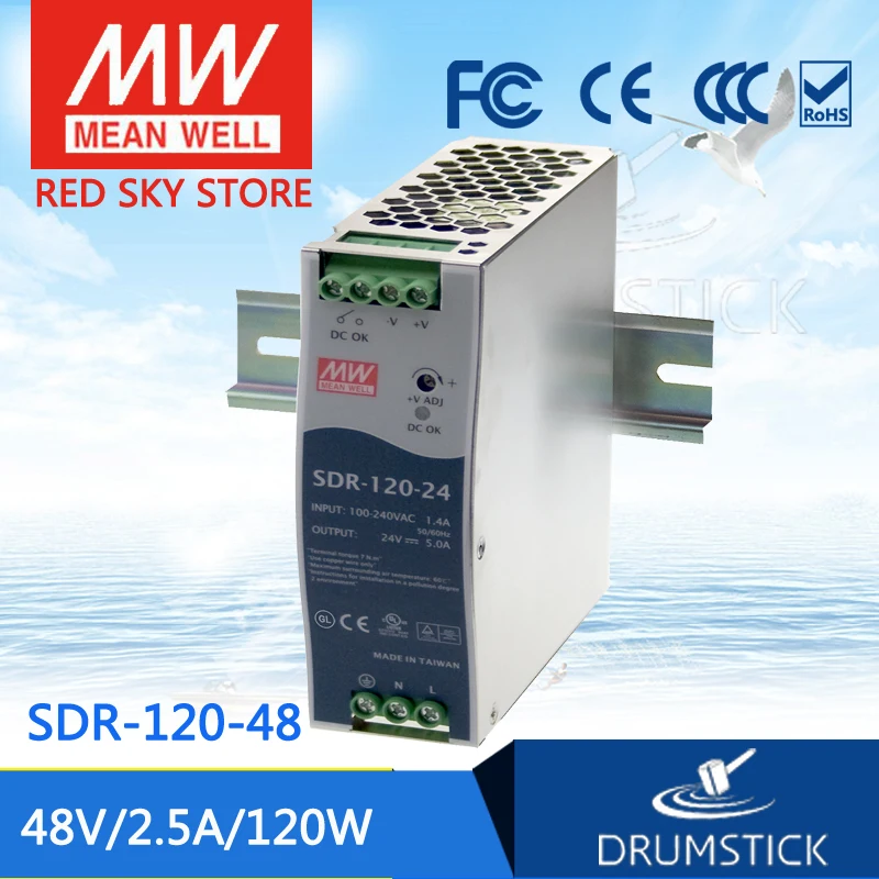Meanwell SDR 120 48 В 2.5A meanwell в Вт один выход Промышленные din рейки с PFC Функция|48v meanwell|meanwell