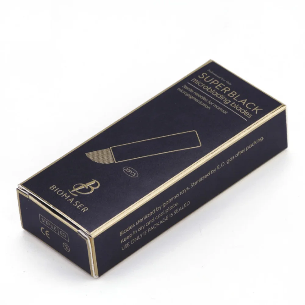 Biomaser Microblading Needles12CF/14CF/14U/18U форма супер черные иглы татуировки для микроблейдинга