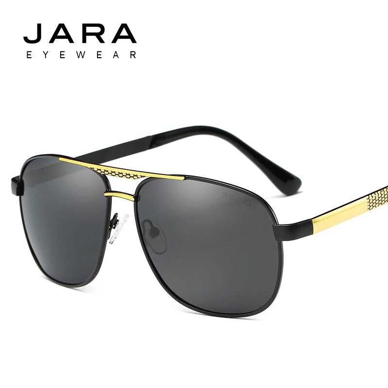 Хара мужчин квадратный драйвер сплав ретро поляризованных солнцезащитных очков