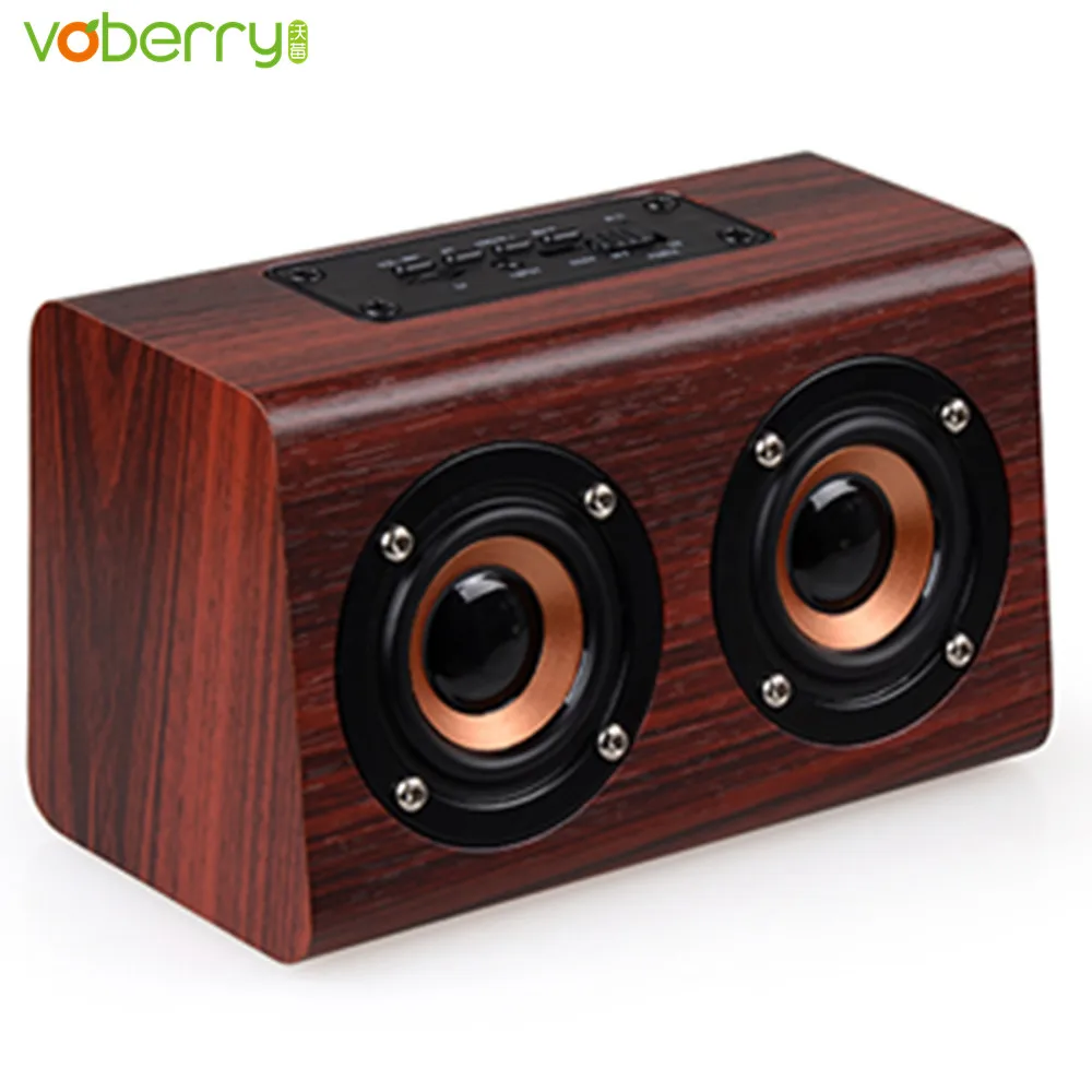 Новый Bluetooth беспроводной динамик ретро дерево HIFI 3D двойной громкоговоритель