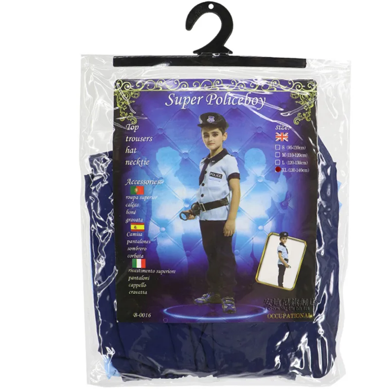 Детский Костюм полицейской полиции для мальчиков Вечерние костюмы на Рождество