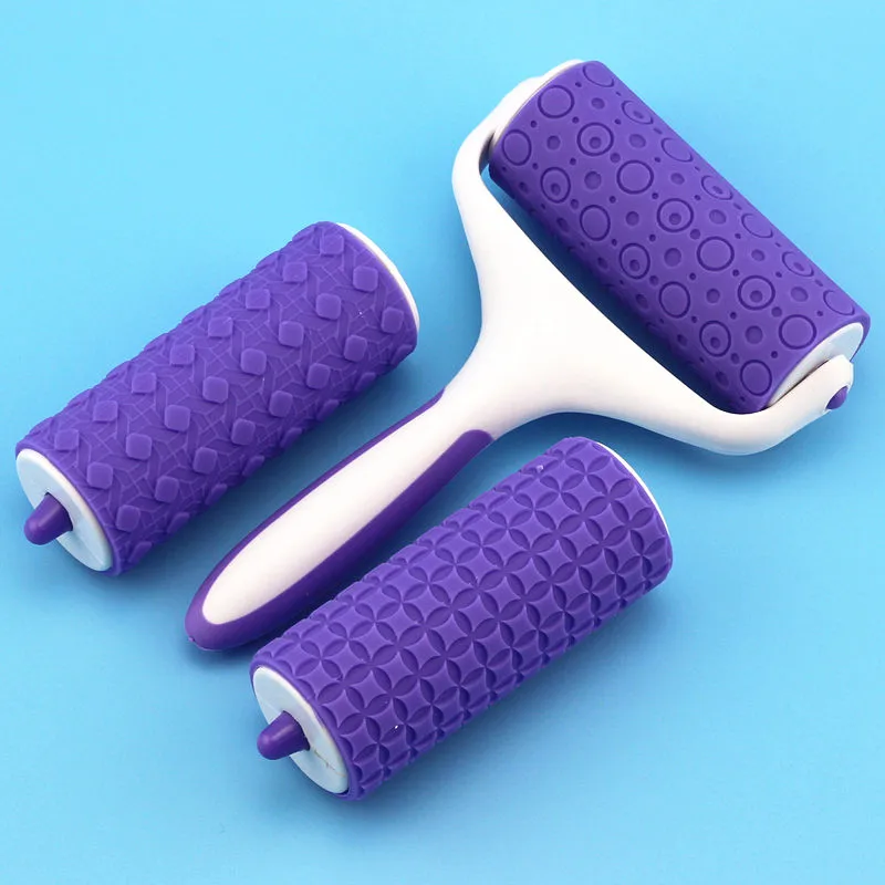 3 ролика с 1 ручкой ролики для помадки выдавливаемые Скалки сахарной мастики