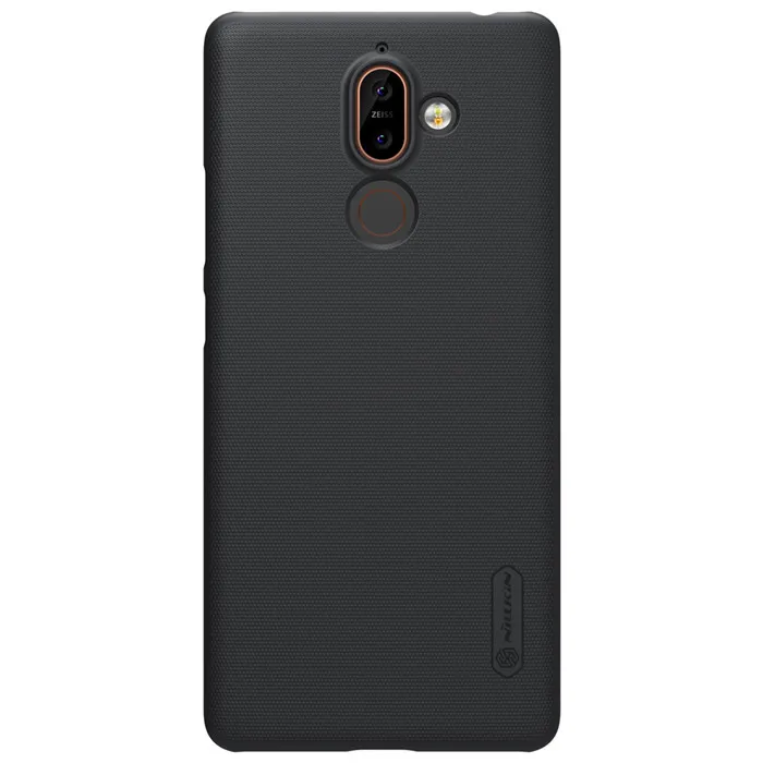 Nokia 7 plus чехол Nokia 7 plus чехол NILLKIN матовый щит PC задняя крышка для Nokia 7 plus чехол для телефона s с защитой экрана - Цвет: Черный