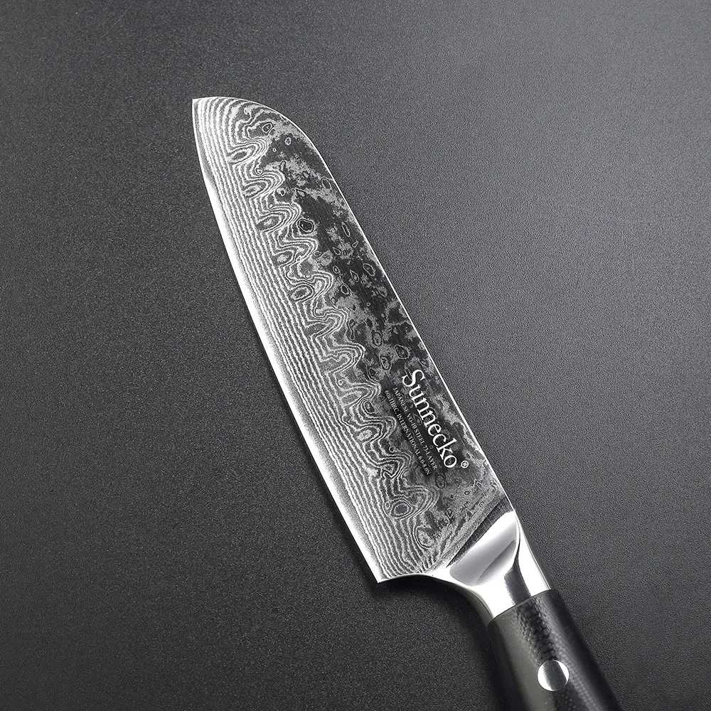 SUNNECKO Премиум 5 ''/7'' Santoku ножи Дамасская сталь кухонный нож японский VG10 лезвие G10 ручка острый мясорубка Инструмент