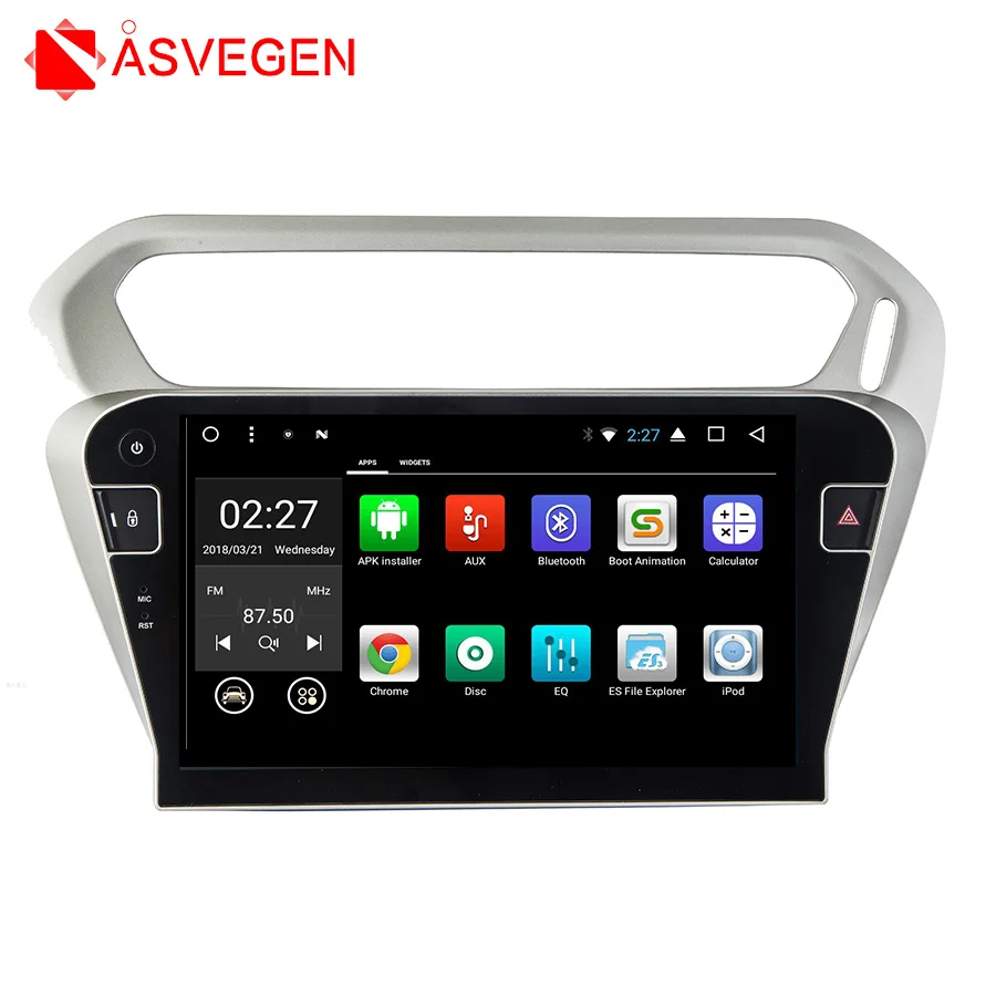 

Asvegen Android 7.1 Quad Core Car Radio GPS Navigation Stereo Headunit WIFI 4G Media DVD Player For Peugeot 301 2014