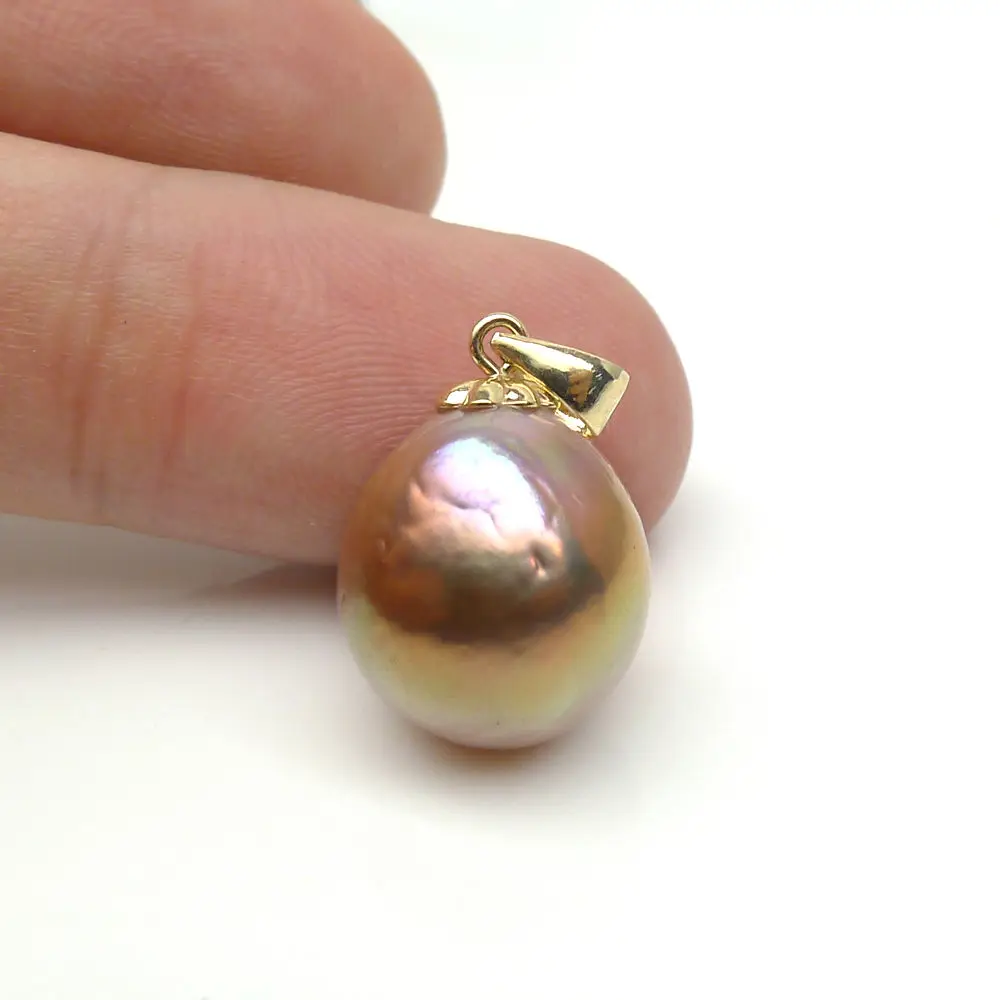 Подвеска из натурального жемчуга Касуми желтое золото 9 к 12 3*14 4 мм|pendant|pendant goldpendant