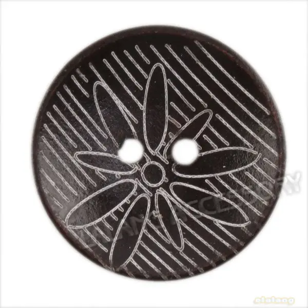 Новые прибытия 90 шт./лот мода цветок с полосатой рука резные два отверстия вуд