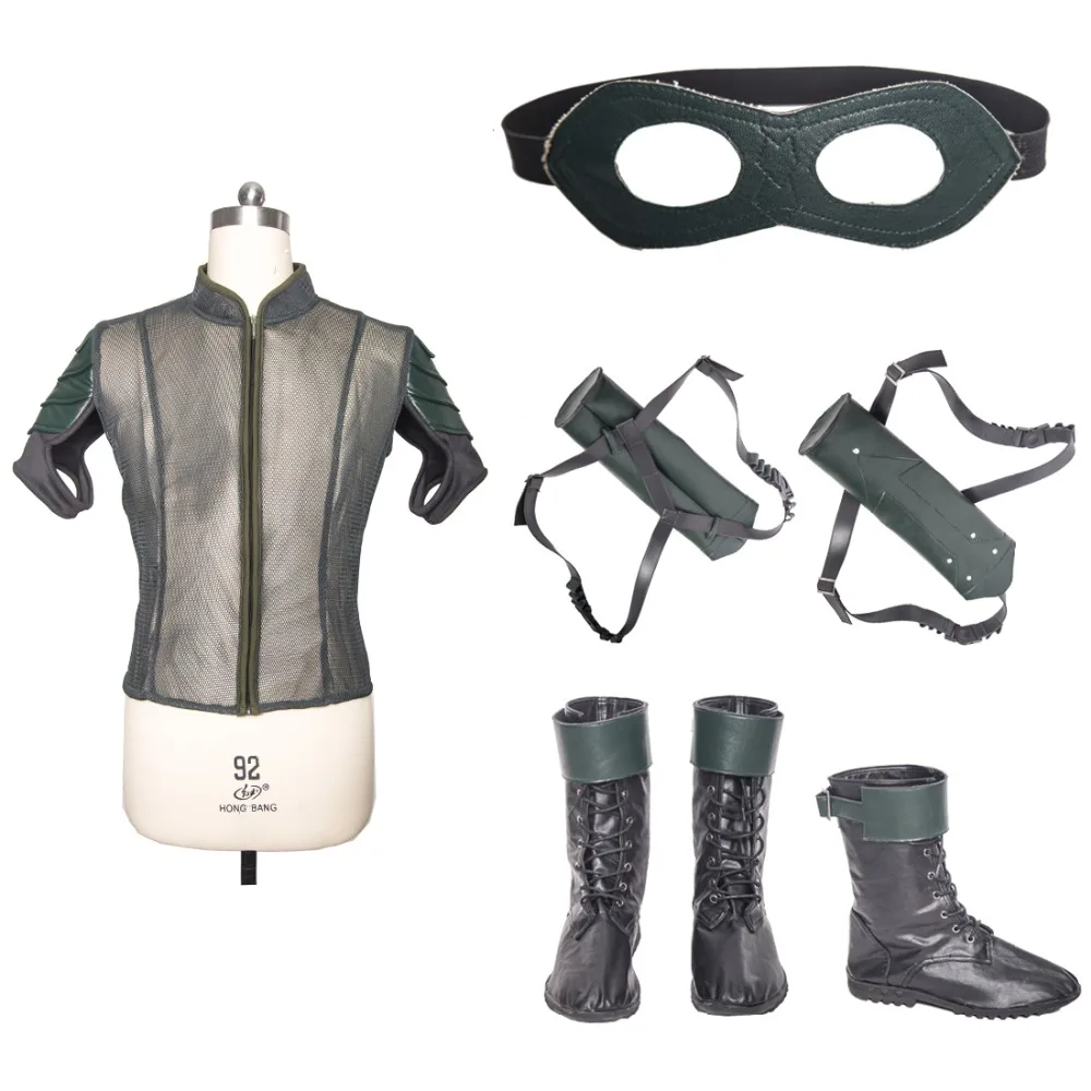 Green Arrow Cosplay Suit Halloween Costumes For Men DC TV Series Suphero Outfit Custom Made images - 6