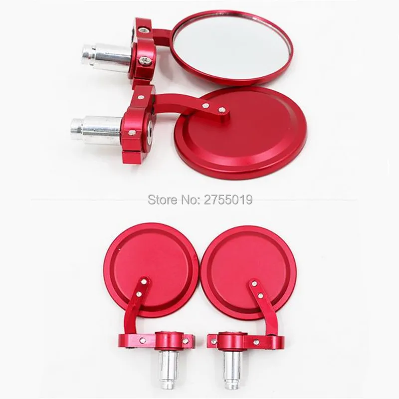 universal Aluminum motorcycle round handle bar Side Mirrors For Suzuki Kawasaki Honda Yamaha cafe racer 5 colors | Автомобили и