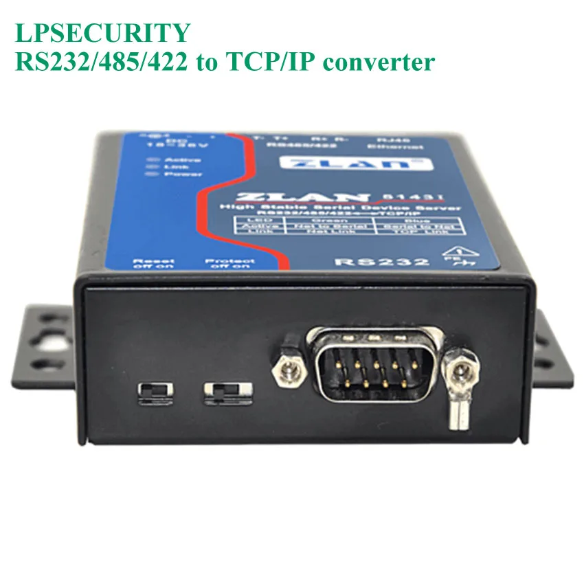 LPSECURITY ZLAN5143I RS232/RS485/RS422 к TCP/IP ethernet конвертер изоляция 256 многохост шлюз Mobdus сервер