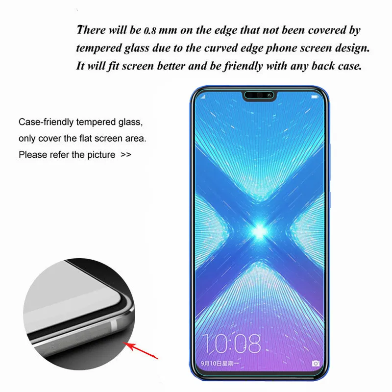 2 шт стекло для Huawei Honor 8 lite закаленное 8X Защитное 8c защитная пленка|Защитные
