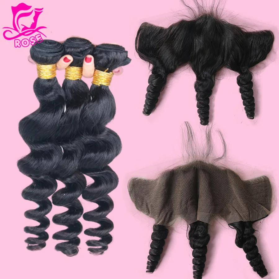 7A Best Peruvian Virgin Hair With Lace Frontal Closure13x4 Loose Wave Closure 3 Bundles Free Shipping |