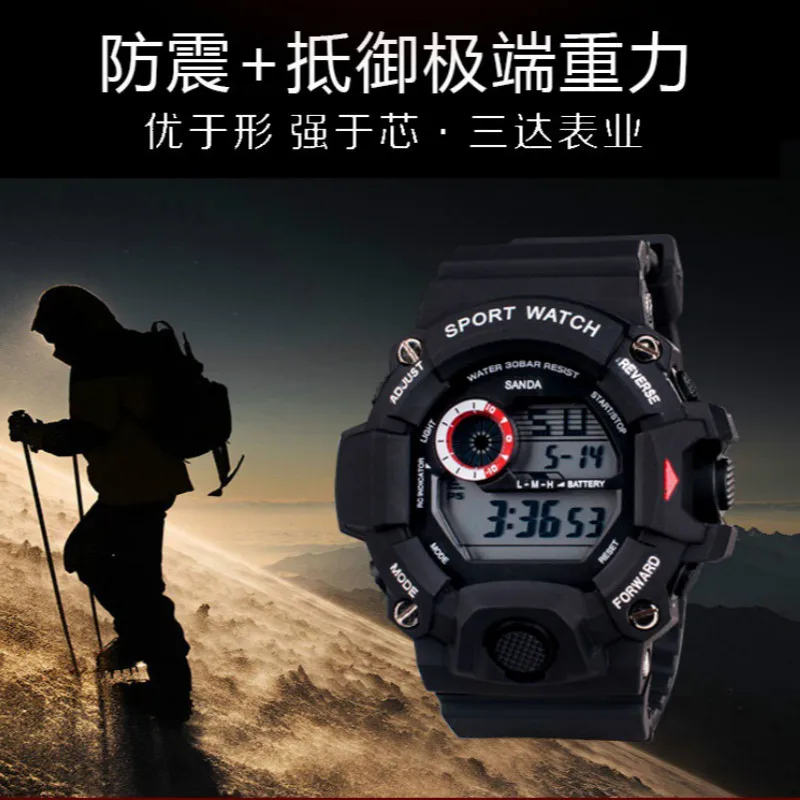 2016 санда Кварцевые Цифровые часы мужчины смотреть водонепроницаемый спорт