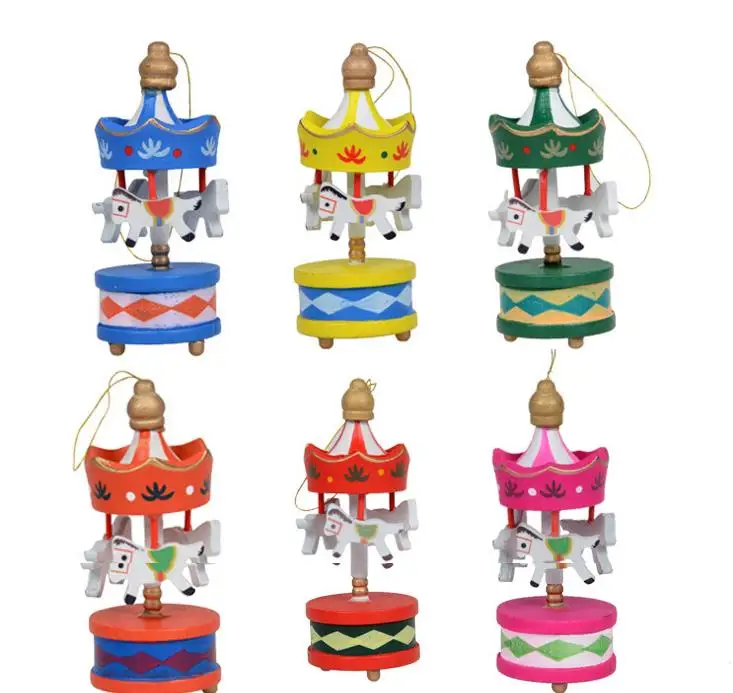 Винтажная деревянная карусель лошадь подвеска на рождественскую елку подвесные
