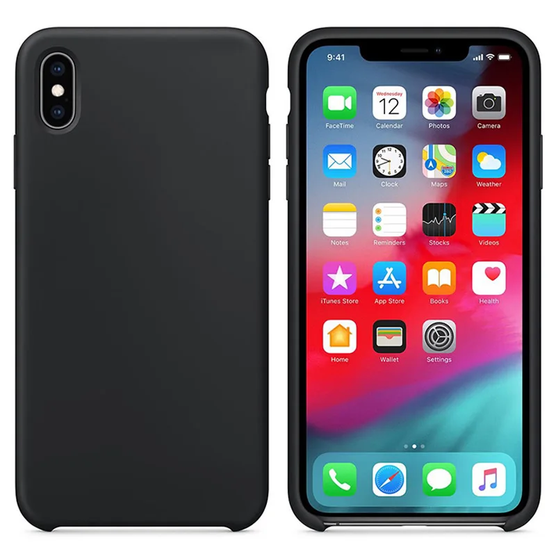 Чехол из жидкого силикона для Apple iPhone XS мягкий чехол ТПУ с защитой краев