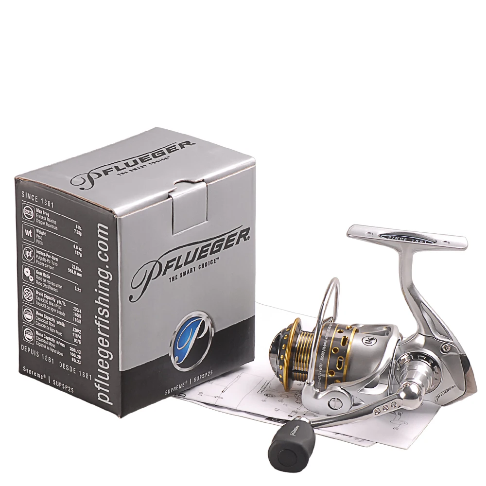 Оригинальный Pflueger Supreme SUPSP25X 30X 35X спиннинговая Рыболовная катушка 6 2: 1/9BB Max Drag 5 4 3