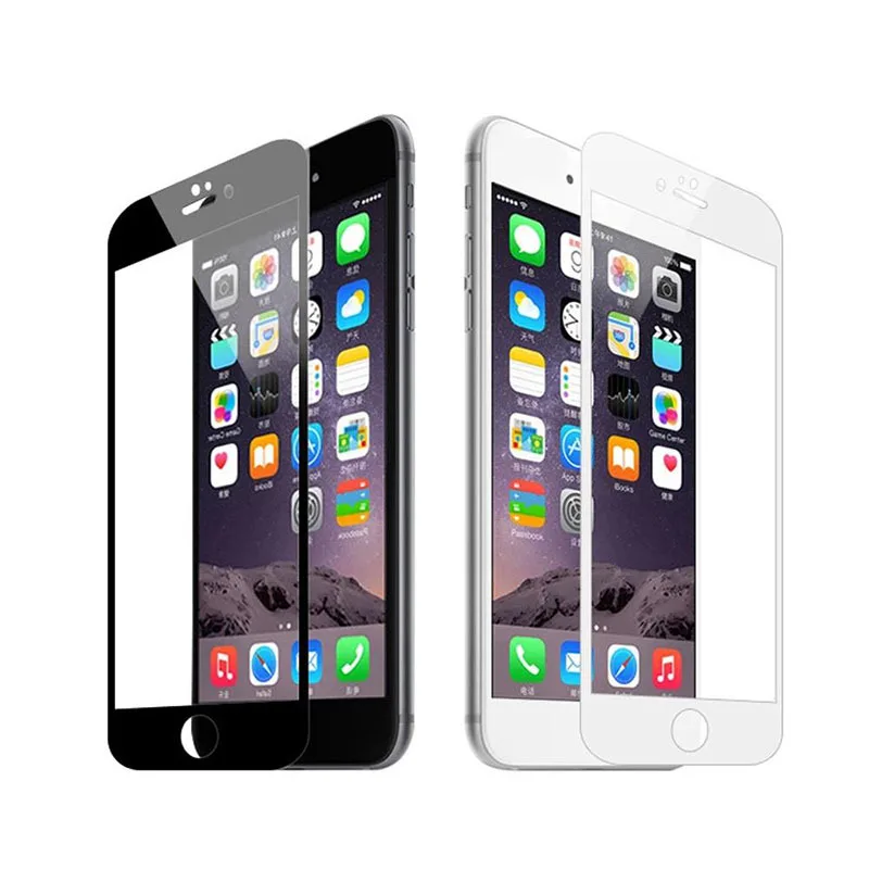 3D для iPhone 7 8 6 углеродное волокно цветное полное покрытие закаленное стекло Plus