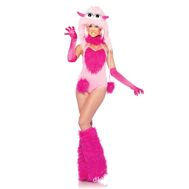 Для женщин сексуальный розовый монстр Косплэй Cosutmes вечерние Сказочный