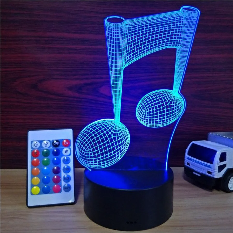 Music Note 3D Decoration Bedside Sleeping Nightlight Touch Colorful USB LED Creative Motion Table Night Light for Child Gift | Лампы и