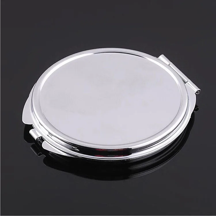 

Free shipping 10pcs Silver Blank Compact Mirror Round Metal Makeup Mirror Promotional Gift for XMAS