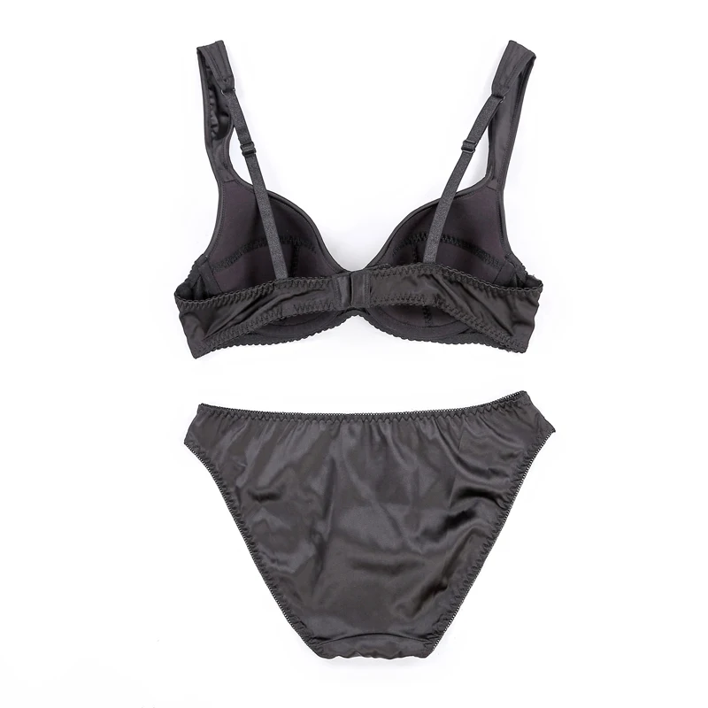 Женский атласный комплект с бюстгальтером пуш ап и трусиками|satin bra|satin bra setbra panty set