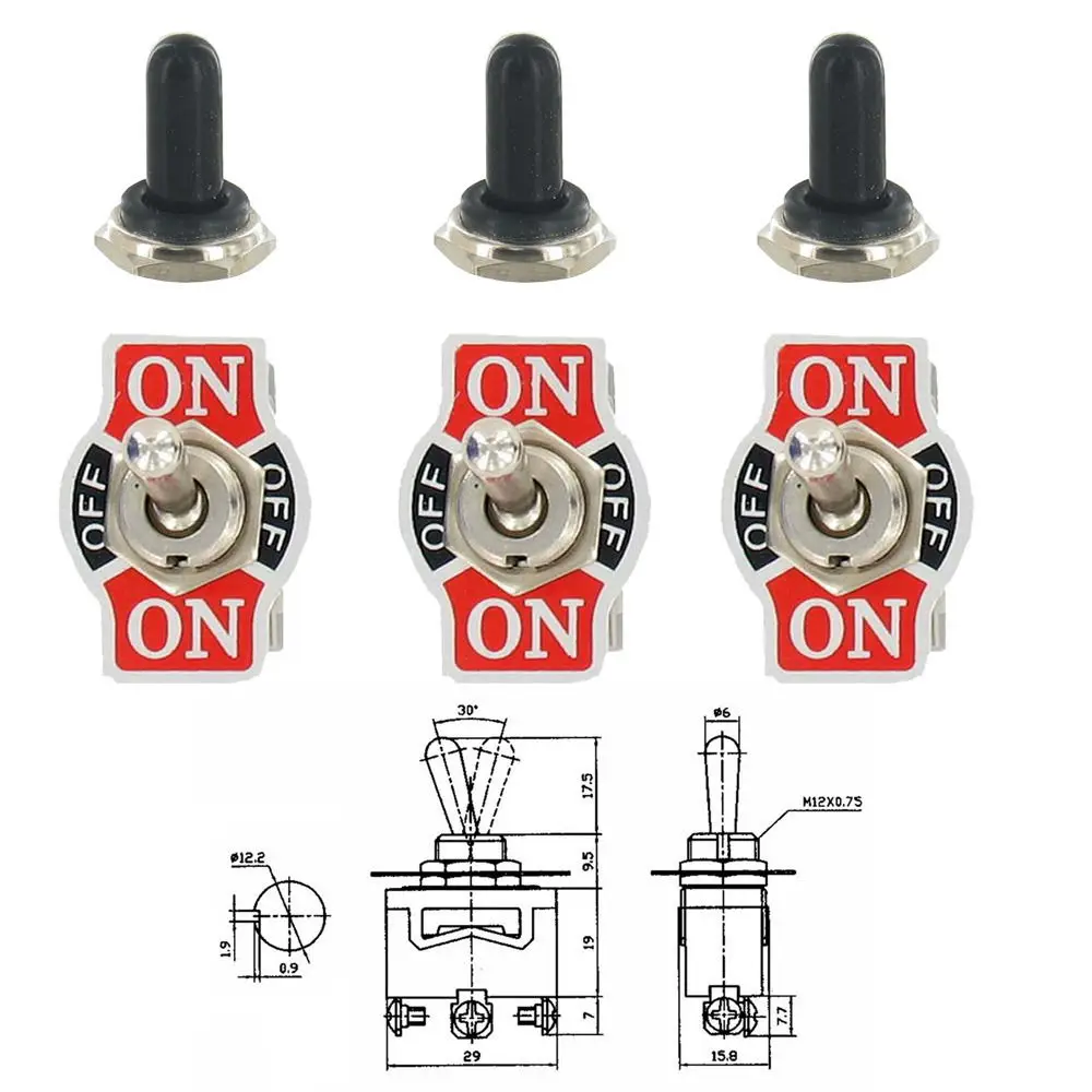 EE поддержка 3 X Автомобильный сверхмощный 20A 125V SPDT 3P ВКЛ/ВЫКЛ./вкл. Кулисный