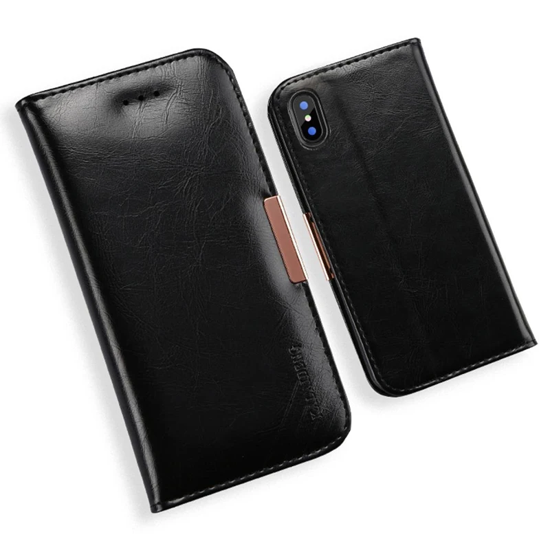 Настоящий кожаный бумажник на магните флип-чехол для iPhone XS MAX XR 8 7