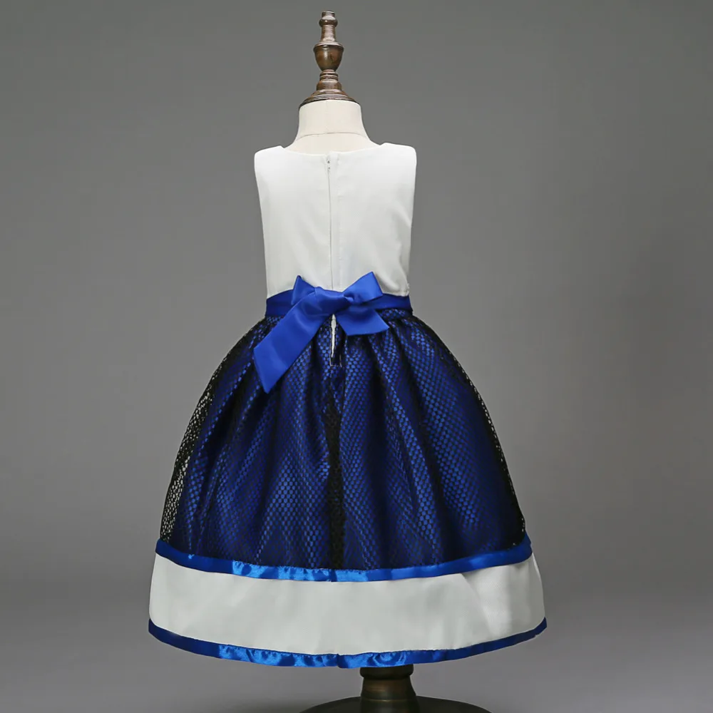Girl Dress Puff Princess Sleeveless Rhinestone Metal Color Wave Point Party | Детская одежда и обувь