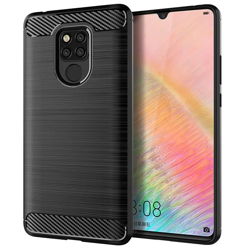 Чехол для Huawei Mate 20 X мягкий силиконовый матовый чехол из углеродного волокна Pro