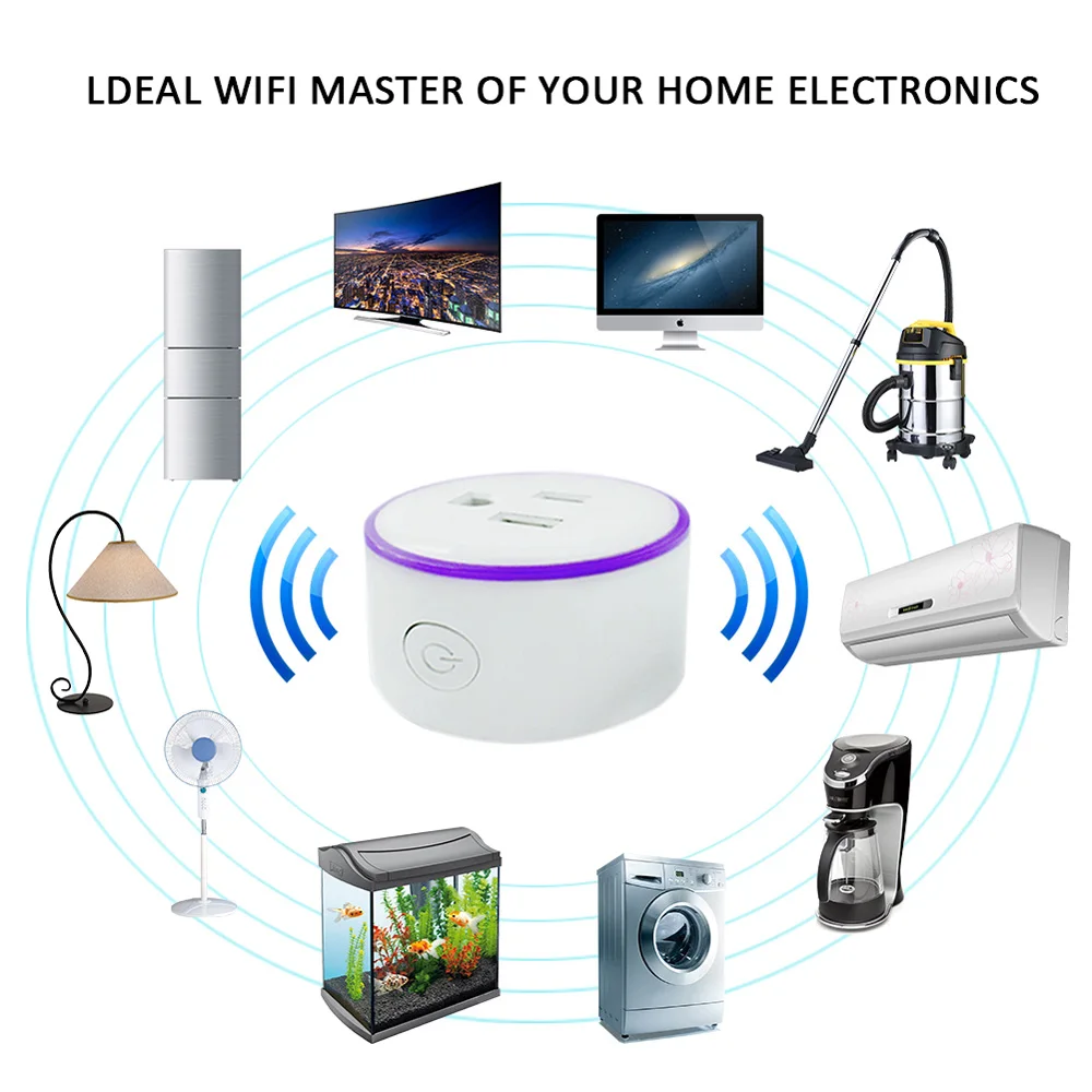 JIAWEN Scene Light Timing Remote Control Wifi Smart Socket US Plug Wireless Safety Voice Intelligent for Home | Лампы и освещение