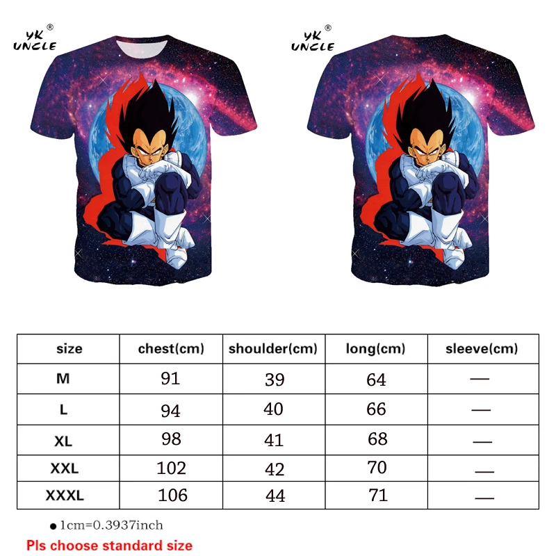 YK UNCLE 2018 новая футболка с коротким рукавом аниме Camiseta Harajuku футболки Вегета