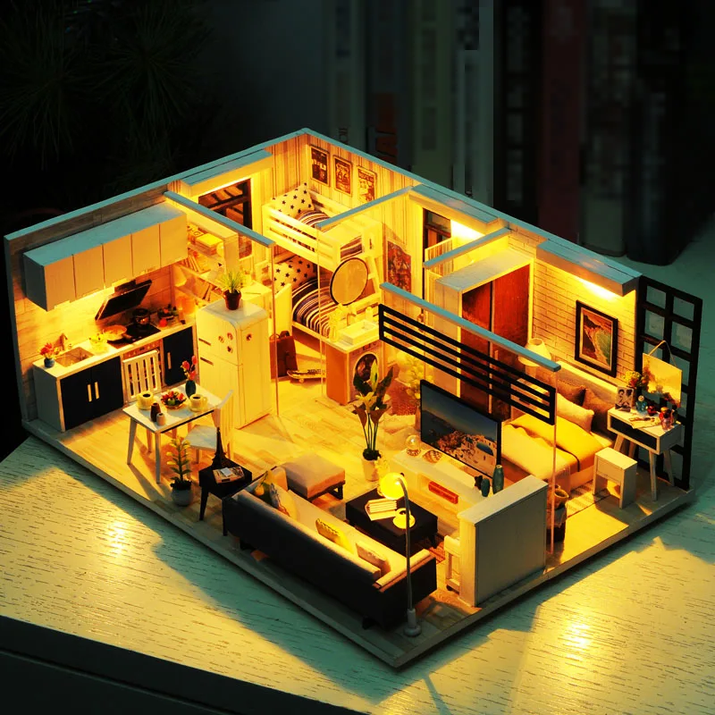 Кукольный дом ручной работы мебель Miniatura Diy кукольные домики миниатюрный кукольный домик деревянные игрушки для детей Взрослые подарок на день рождения