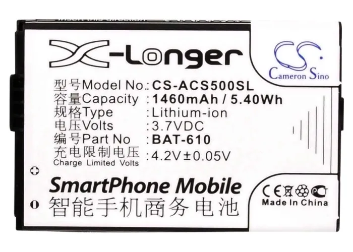 Высококачественный аккумулятор Cameron Sino BAT 610 (1/CP5/44/62) BT.0010S.006 для Acer Cloud Mobile CloudMobile S500