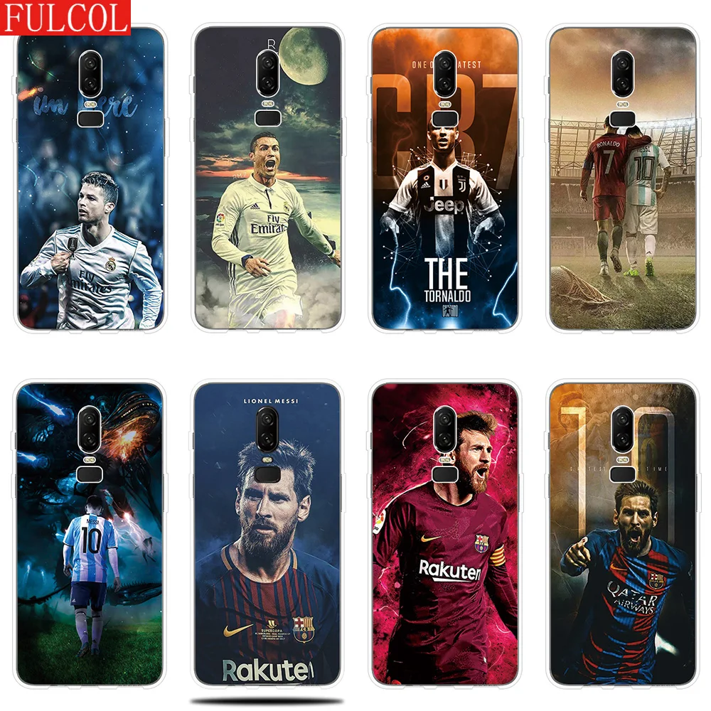 Силиконовый чехол для OnePlus 5 T 6 мягкая крышка C. Ronaldo Месси Неймар Mbappe узорная