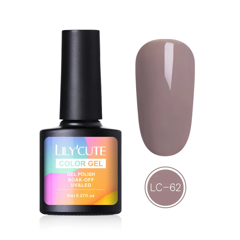 LC62 LILYCUTE 8 мл Хэллоуин УФ-гель для ногтей чистый цвет ногтей гель лак светодиодный Полупостоянный гель лак праймер для ногтей гель - Цвет: LC62