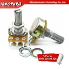 5 шт. WH148 3 контакта 20 мм B20K 20K Ом одиночный Поворотный Потенциометр Горшки вал 20 мм с гайками одиночный парный потенциометр