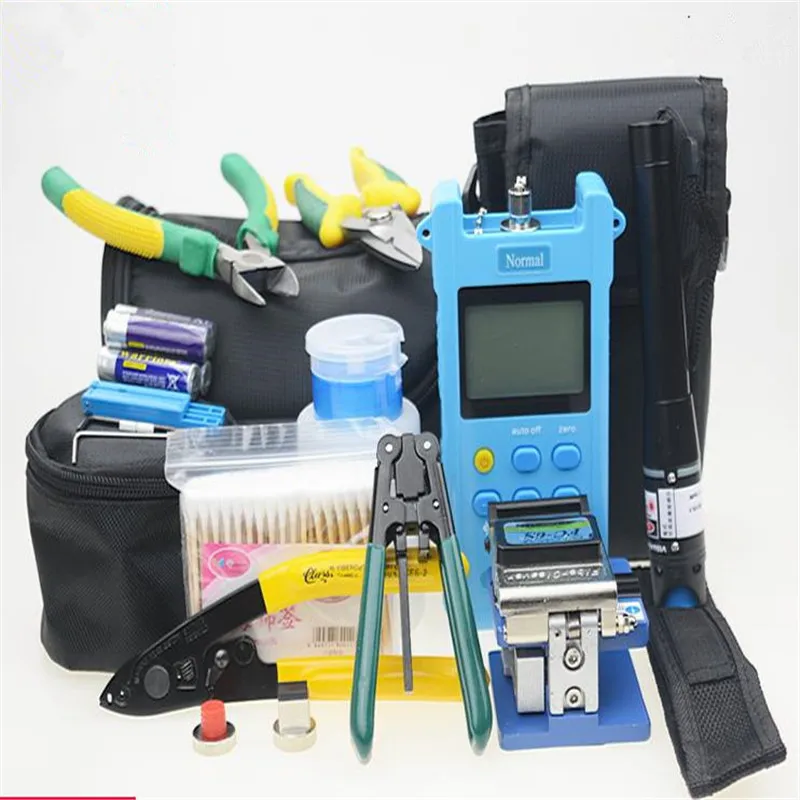 Fiber optic FTTH Tool Kit metal Cleaver FC-6S with 1MW Visual Fault Locator optical power meter strippers Kevlar Scissors | Инструменты