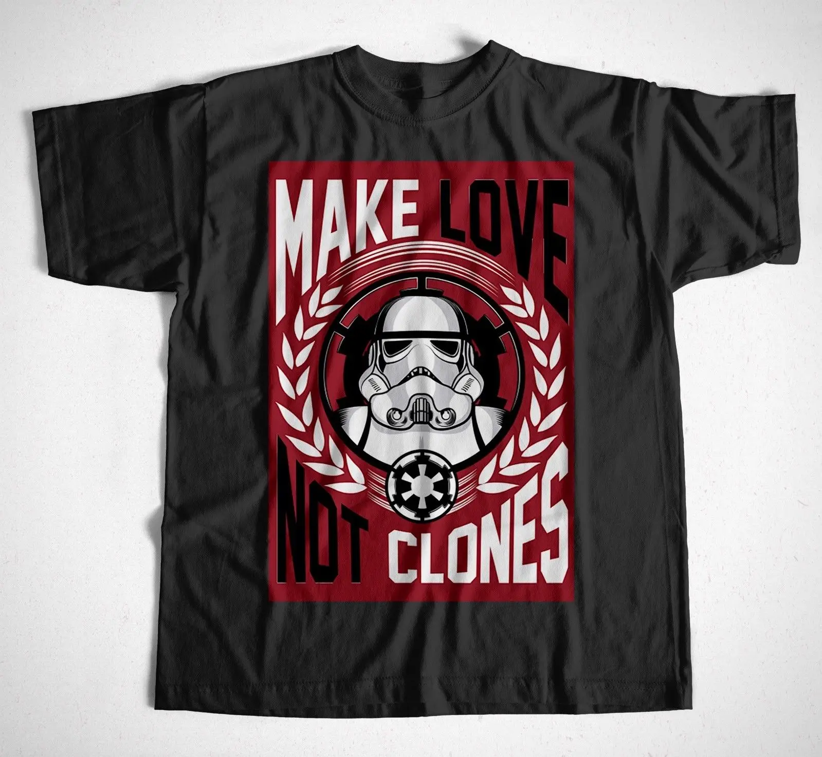 Футболка Make Love Not Clones 2 S 4XL Звездные войны Дарт Вейдер Trooper Boba Fett Fun Youth с круглым