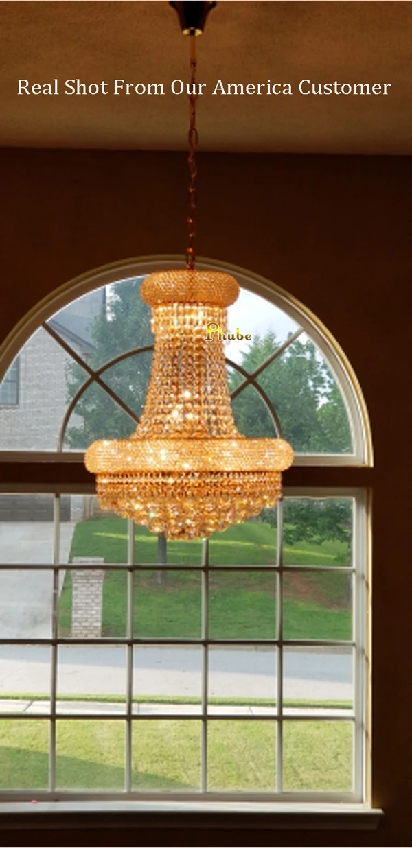 Lámpara de araña de cristal francés color dorado para techos, lámpara de techo de estilo imperial, color dorado o cromado, candelabros modernos, envío gratis 4568